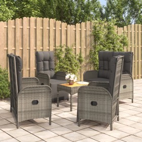 5-teiliges Garten-Essset mit grauen Kissen aus synthetischem Rattan von vidaXL, Gartensets - Ref: Foro24-3185089, Preis: 604,...