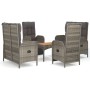 Set comedor de jardín 5 piezas con cojines ratán sintético gris de vidaXL, Conjuntos de jardín - Ref: Foro24-3185089, Precio:...