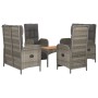 Set comedor de jardín 5 piezas con cojines ratán sintético gris de vidaXL, Conjuntos de jardín - Ref: Foro24-3185089, Precio:...