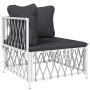 11-piece garden furniture set with cushions white steel by vidaXL, Garden sets - Ref: Foro24-3186928, Price: 870,63 €, Discou...