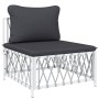 11-piece garden furniture set with cushions white steel by vidaXL, Garden sets - Ref: Foro24-3186928, Price: 870,63 €, Discou...