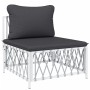 5-piece garden furniture set and white steel cushions by vidaXL, Garden sets - Ref: Foro24-3186872, Price: 398,43 €, Discount: %