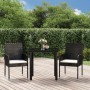 3-teilige Garten-Essgruppe mit schwarzen Kissen aus synthetischem Rattan von vidaXL, Gartensets - Ref: Foro24-3185155, Preis:...