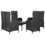 Set de muebles jardín 5 pzas con cojines ratán sintético negro de vidaXL, Conjuntos de jardín - Ref: Foro24-3185088, Precio: ...