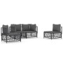 Garden furniture set 4 pieces and anthracite gray steel cushions by vidaXL, Garden sets - Ref: Foro24-3186835, Price: 332,51 ...