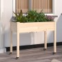 Planter with lining and wheels gray fir wood 118x59x80 cm by vidaXL, Pots and planters - Ref: Foro24-3157826, Price: 66,55 €,...