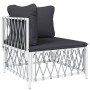 8-piece garden furniture set with white steel cushions by vidaXL, Garden sets - Ref: Foro24-3186884, Price: 593,15 €, Discoun...