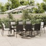 9-teiliges Garten-Esszimmerset und Kissen synthetisches Rattan schwarz von vidaXL, Gartensets - Ref: Foro24-3185100, Preis: 7...