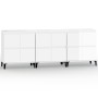 Aparadores 3 uds madera contrachapada blanco brillo 60x35x70 cm de vidaXL, Aparadores - Ref: Foro24-3185777, Precio: 194,99 €...