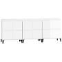 Aparadores 3 uds madera contrachapada blanco brillo 60x35x70 cm de vidaXL, Aparadores - Ref: Foro24-3185777, Precio: 194,99 €...