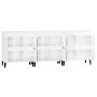 Aparadores 3 uds madera contrachapada blanco brillo 60x35x70 cm de vidaXL, Aparadores - Ref: Foro24-3185777, Precio: 194,99 €...