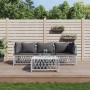 4-piece garden furniture set and white steel cushions by vidaXL, Garden sets - Ref: Foro24-3186818, Price: 295,75 €, Discount: %