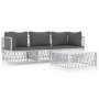 4-piece garden furniture set and white steel cushions by vidaXL, Garden sets - Ref: Foro24-3186818, Price: 295,75 €, Discount: %