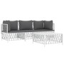 4-piece garden furniture set and white steel cushions by vidaXL, Garden sets - Ref: Foro24-3186818, Price: 295,75 €, Discount: %