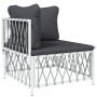 4-piece garden furniture set and white steel cushions by vidaXL, Garden sets - Ref: Foro24-3186818, Price: 295,75 €, Discount: %