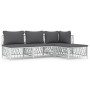 4-piece garden furniture set with white steel cushions by vidaXL, Garden sets - Ref: Foro24-3186852, Price: 282,99 €, Discoun...