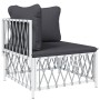 7-piece garden furniture set with white steel cushions by vidaXL, Garden sets - Ref: Foro24-3186844, Price: 508,44 €, Discoun...