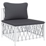 7-piece garden furniture set with white steel cushions by vidaXL, Garden sets - Ref: Foro24-3186844, Price: 508,44 €, Discoun...