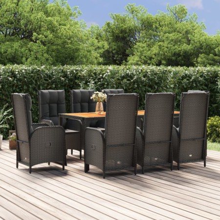 9-teiliges Garten-Essset und schwarze Kissen aus synthetischem Rattan von vidaXL, Gartensets - Ref: Foro24-3185082, Preis: 1,...