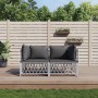 2-piece garden furniture set with white steel cushions by vidaXL, Garden sets - Ref: Foro24-3186812, Price: 173,01 €, Discoun...