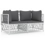 2-piece garden furniture set with white steel cushions by vidaXL, Garden sets - Ref: Foro24-3186812, Price: 173,01 €, Discoun...