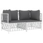 2-piece garden furniture set with white steel cushions by vidaXL, Garden sets - Ref: Foro24-3186812, Price: 173,01 €, Discoun...