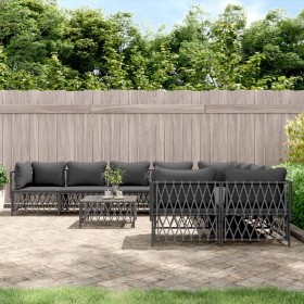 Garden furniture set 9 pieces and anthracite gray steel cushions by vidaXL, Garden sets - Ref: Foro24-3186933, Price: 728,99 ...