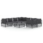 Garden furniture set 9 pieces and anthracite gray steel cushions by vidaXL, Garden sets - Ref: Foro24-3186933, Price: 729,57 ...