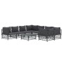 Garden furniture set 9 pieces and anthracite gray steel cushions by vidaXL, Garden sets - Ref: Foro24-3186933, Price: 729,57 ...