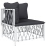 8-piece garden furniture set with cushions white steel by vidaXL, Garden sets - Ref: Foro24-3186898, Price: 575,95 €, Discoun...