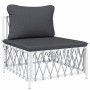 9-piece garden furniture set with cushions white steel by vidaXL, Garden sets - Ref: Foro24-3186830, Price: 678,28 €, Discoun...