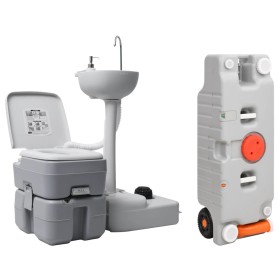 Toilet set with sink and portable water tank for camping by vidaXL, Camping and hiking - Ref: Foro24-3186662, Price: 424,75 €...