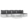 6-piece garden furniture set and white steel cushions by vidaXL, Garden sets - Ref: Foro24-3186858, Price: 406,15 €, Discount: %