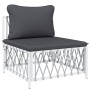 6-piece garden furniture set and white steel cushions by vidaXL, Garden sets - Ref: Foro24-3186858, Price: 406,15 €, Discount: %