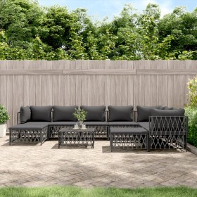 Garden furniture set 10 pieces and anthracite gray steel cushions by vidaXL, Garden sets - Ref: Foro24-3186931, Price: 752,99...