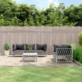 6-piece garden furniture set and white steel cushions by vidaXL, Garden sets - Ref: Foro24-3186826, Price: 465,58 €, Discount: %