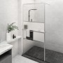 Shower screen with ESG glass shelf chromed aluminum 80x195 cm by vidaXL, Shower walls and screens - Ref: Foro24-3185492, Pric...