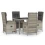 5-piece garden dining set with gray synthetic rattan cushions by vidaXL, Garden sets - Ref: Foro24-3185035, Price: 775,88 €, ...