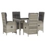 Set comedor de jardín 5 piezas con cojines ratán sintético gris de vidaXL, Conjuntos de jardín - Ref: Foro24-3185035, Precio:...