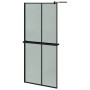 Shower screen with ESG glass and black aluminum shelf 90x195 cm by vidaXL, Shower walls and screens - Ref: Foro24-3185465, Pr...