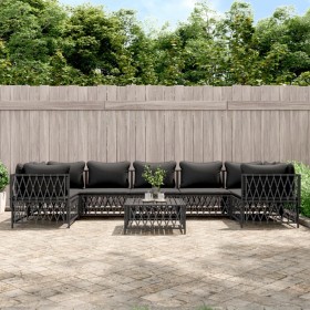 Garden furniture set 8 pieces and anthracite gray steel cushions by vidaXL, Garden sets - Ref: Foro24-3186925, Price: 643,88 ...