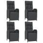 Set de muebles jardín 5 pzas con cojines ratán sintético negro de vidaXL, Conjuntos de jardín - Ref: Foro24-3185076, Precio: ...