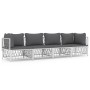 4-piece garden furniture set and white steel cushions by vidaXL, Garden sets - Ref: Foro24-3186820, Price: 313,73 €, Discount: %