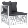 4-piece garden furniture set and white steel cushions by vidaXL, Garden sets - Ref: Foro24-3186820, Price: 313,73 €, Discount: %