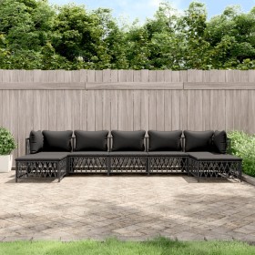 7-teiliges Gartenmöbel-Set mit anthrazitfarbenen Stahlkissen von vidaXL, Gartensets - Ref: Foro24-3186905, Preis: 521,90 €, R...