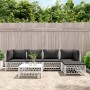 6-teiliges Gartenmöbel-Set und weiße Stahlkissen von vidaXL, Gartensets - Ref: Foro24-3186866, Preis: 420,99 €, Rabatt: %