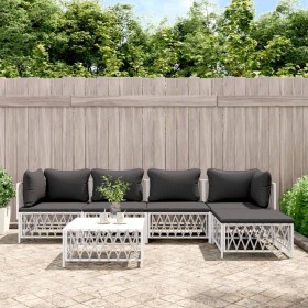 6-piece garden furniture set and white steel cushions by vidaXL, Garden sets - Ref: Foro24-3186866, Price: 420,08 €, Discount: %