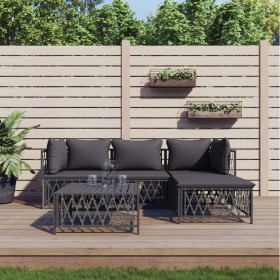 Garden furniture set 5 pieces and anthracite gray steel cushions by vidaXL, Garden sets - Ref: Foro24-3186863, Price: 370,96 ...