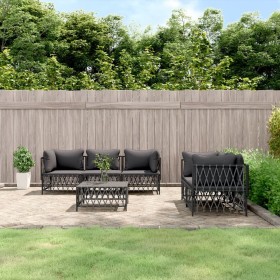 6-piece garden furniture set with anthracite grey steel cushions by vidaXL, Garden sets - Ref: Foro24-3186827, Price: 487,73 ...