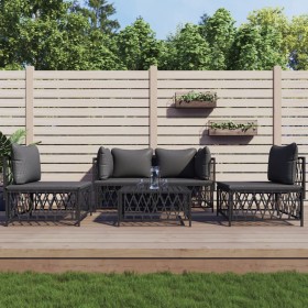 Garden furniture set 5 pieces and anthracite gray steel cushions by vidaXL, Garden sets - Ref: Foro24-3186837, Price: 393,99 ...